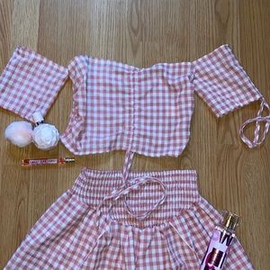 Beautiful pink gingham 2 piece